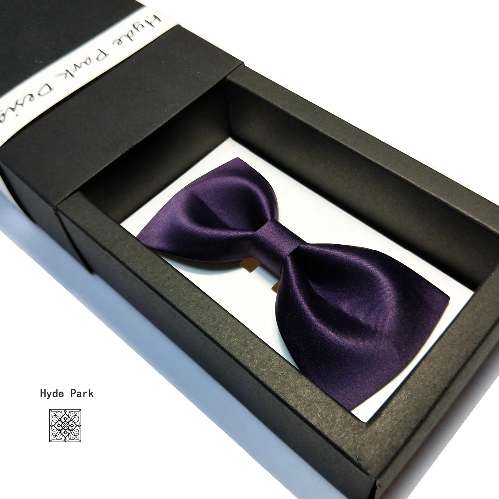 Solid color Advanced business Wedding Officiant Groom Best Man Man Deep purple cravat tie bow tie