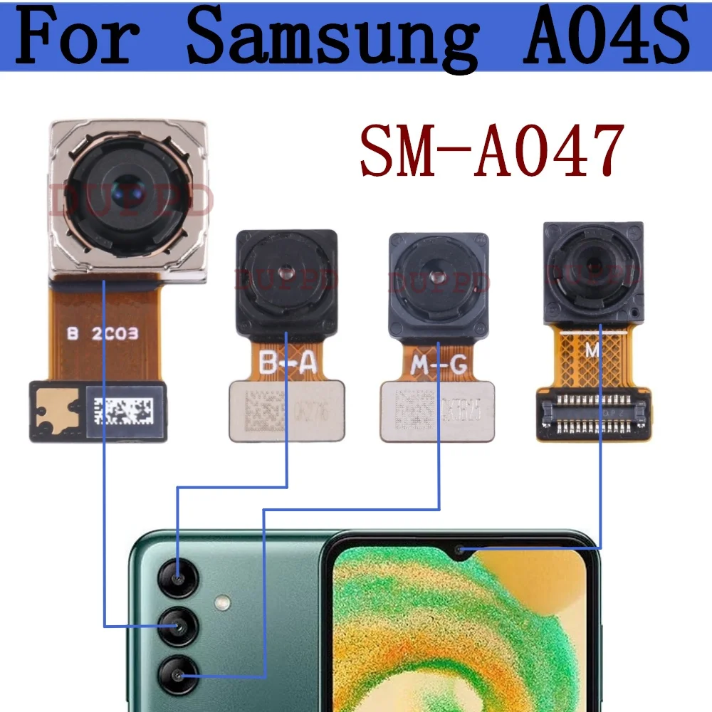 Передняя Задняя камера для Samsung Galaxy A04s SM-A047F A047M задняя широкая макро глубина