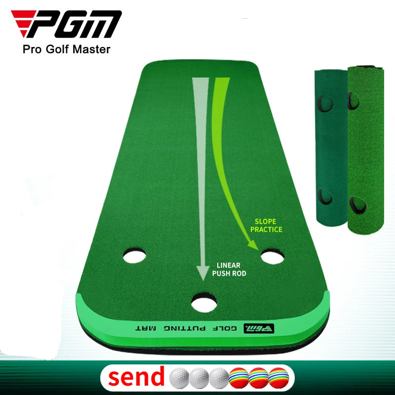 PGM Indoor Golf Putting Green Home Portable Golf Putter Trainer Mini Practice Mat Green Exercises Blanket Golfing Training
