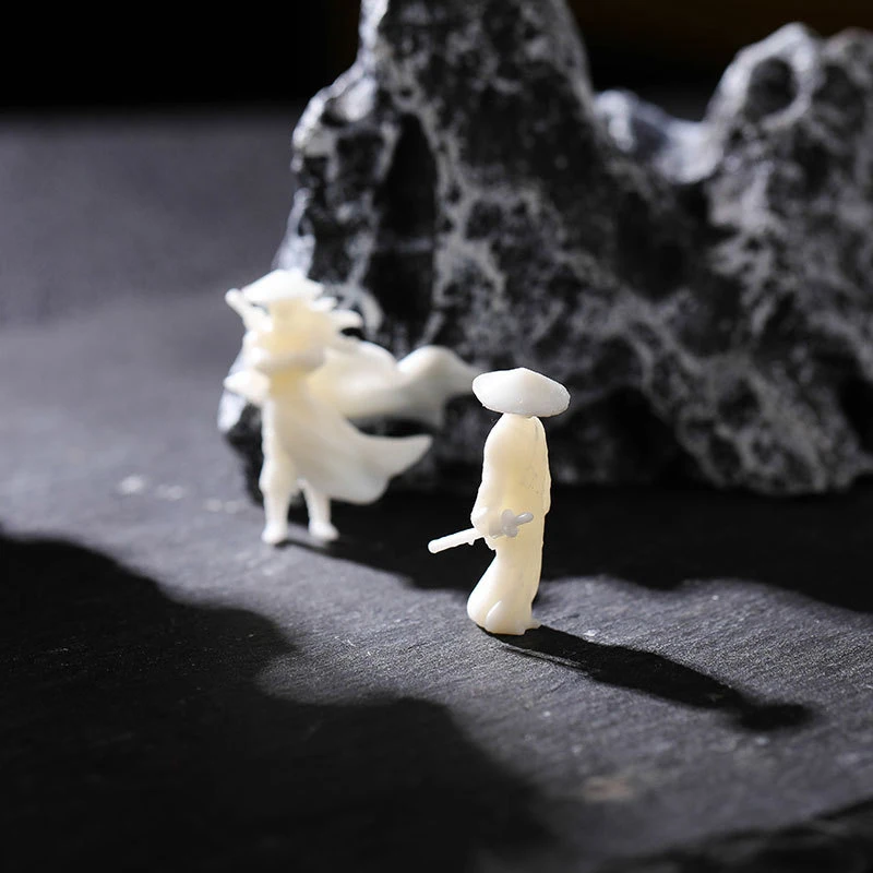 1 шт. мини крутая фигурка фехтовальщика кунг-фу белое мини-украшение песочный