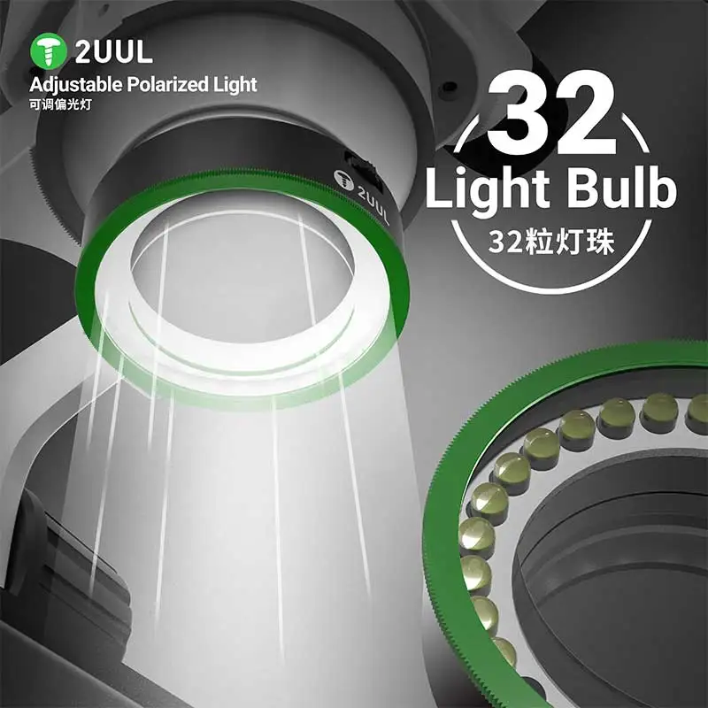 

2UUL MS97 Светодиодная Лампа Для Микроскопа, 32 Лампы, Регулируемая Яркость