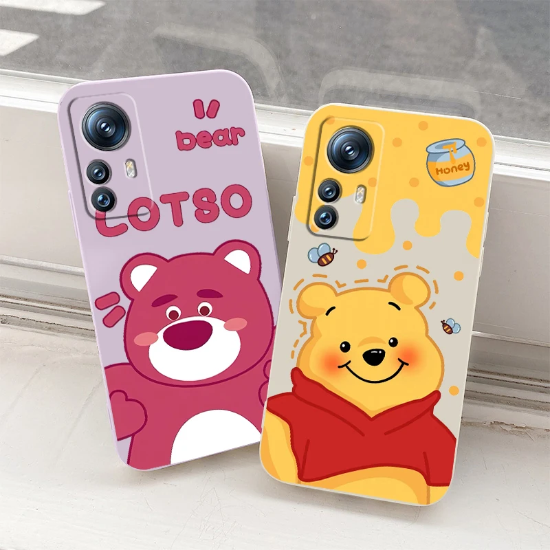 

Winnie the Pooh Bear Disney Liquid Rope TPU Cover Phone Case For Xiaomi Mi 12S 12 12X 11i 11T 11 10 10S 10T 9 Pro Lite Ultra 5G