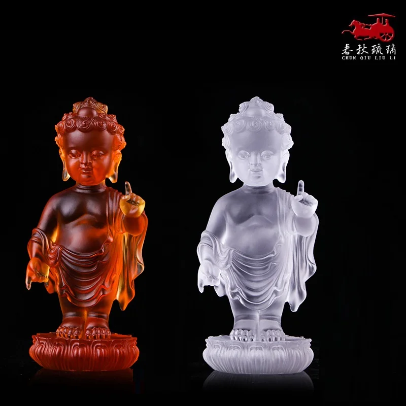 Цветное глазурованное орнамент принца Будды Bhagavate Sakyamuni поклонение малышу Будде