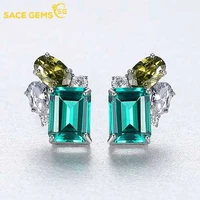 sace gems emerald peridot zircon earrings for women 925 genuine silver vvs create gemstone wedding engagement fine jewelry