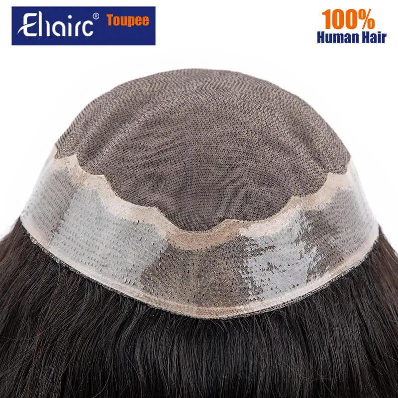 Мужские моно-и мягкие волосы Toupee из искусственной кожи протез дышащие мужские