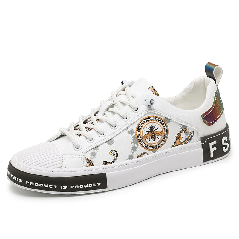 Мужские повседневные туфли в Европейском стиле модные белые кроссовки с