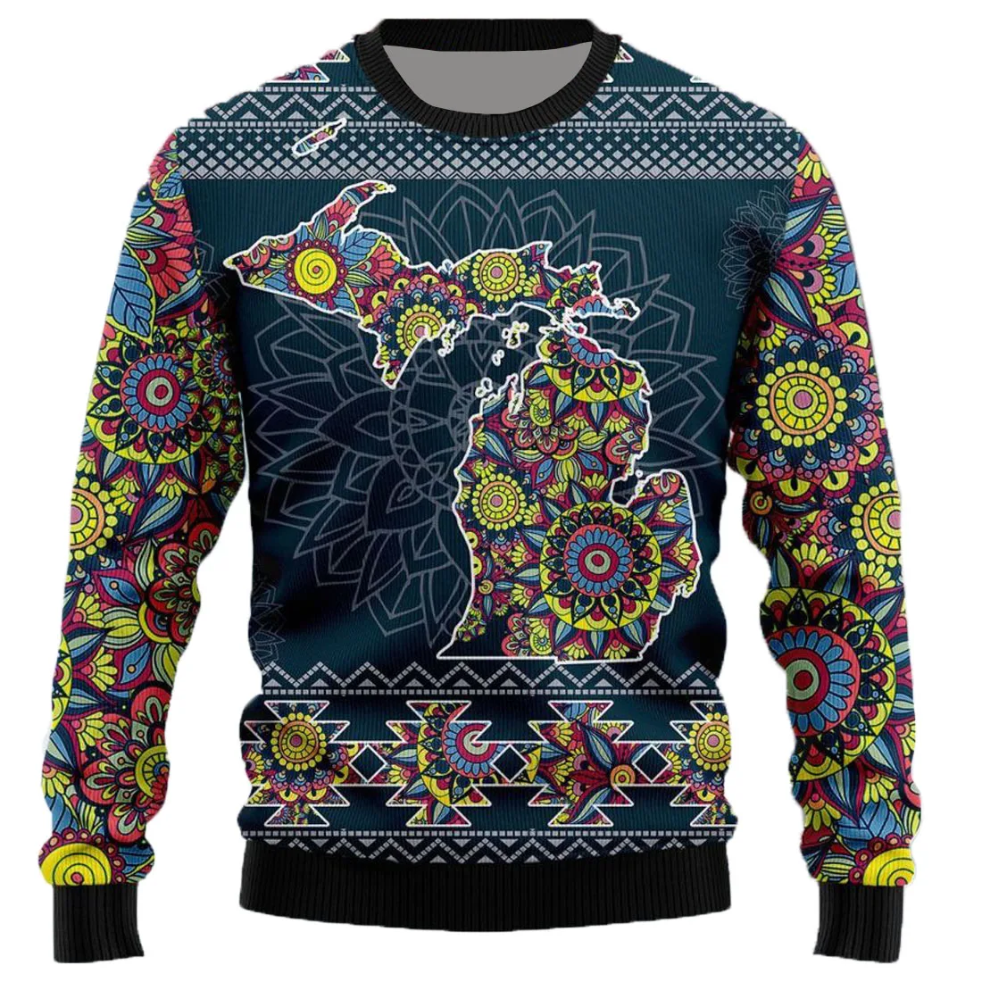 Retro World Nationality Map Pictorial 3D Print Long Sleeve Pullover Men Spring Knitted Tops Casual Street Loose Couples Hoodies