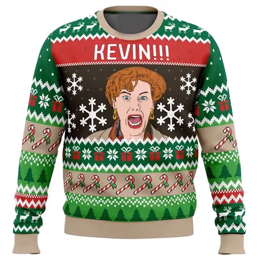 Autumn and Winter Merry Christmas Home Alone Ugly Sweater Cartoon Anime Women Men Pullover Tops Hoodie Sweatshirt
