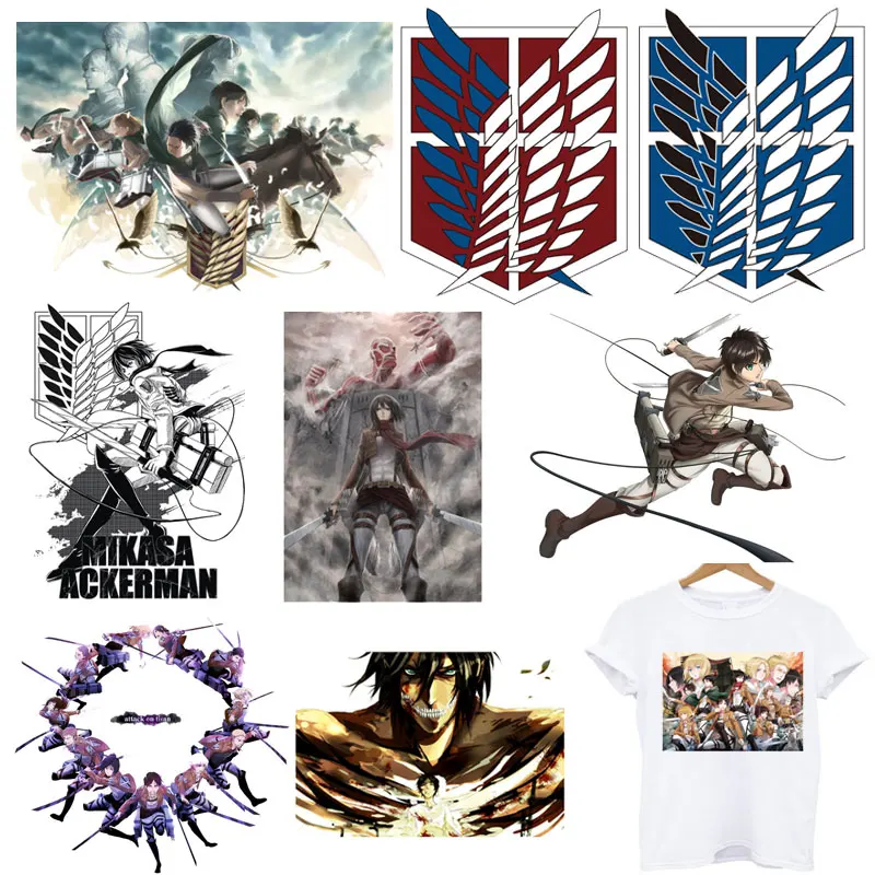 

Japan Anime Patches Attack on Titan Iron-on Transfers for Clothing Thermoadhesive Patch on Clothes Diy Wings of Freedom Stickers