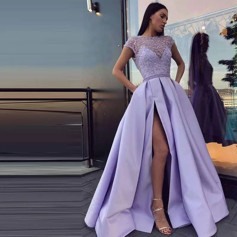Luxury Evening Dress Long O-Neck A-Line Hip Wrap High Waist Floor-Length Gown 2022 Ever Pretty of Gorgeous Party Women Dress