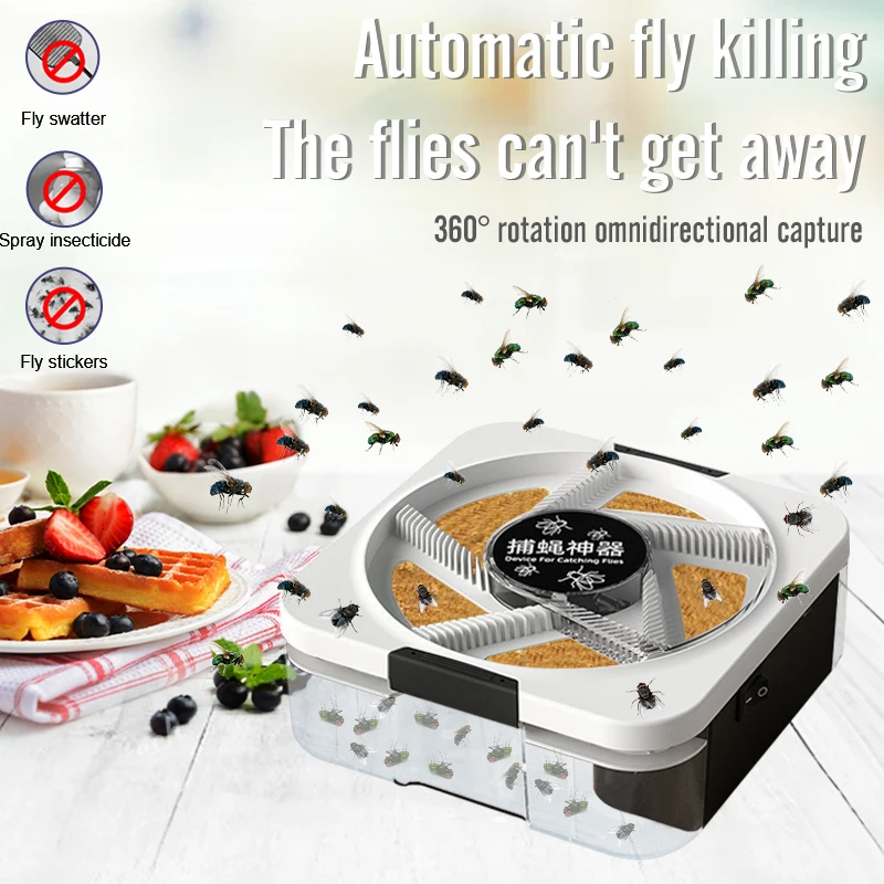 

Automatic Flycatcher USB Rechargeable Fly Trap Insect Traps Pest Catcher Fly Killer Pest Reject Control Repeller Indoor Outdoor