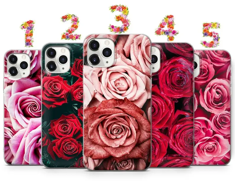 

Roses phone cases for iPhone 13 12 11 X Xs Xr 8 7 6 5 Se, Samsung S22 S21 S20 S10 Note20, Huawei P40 P30 P20 P10