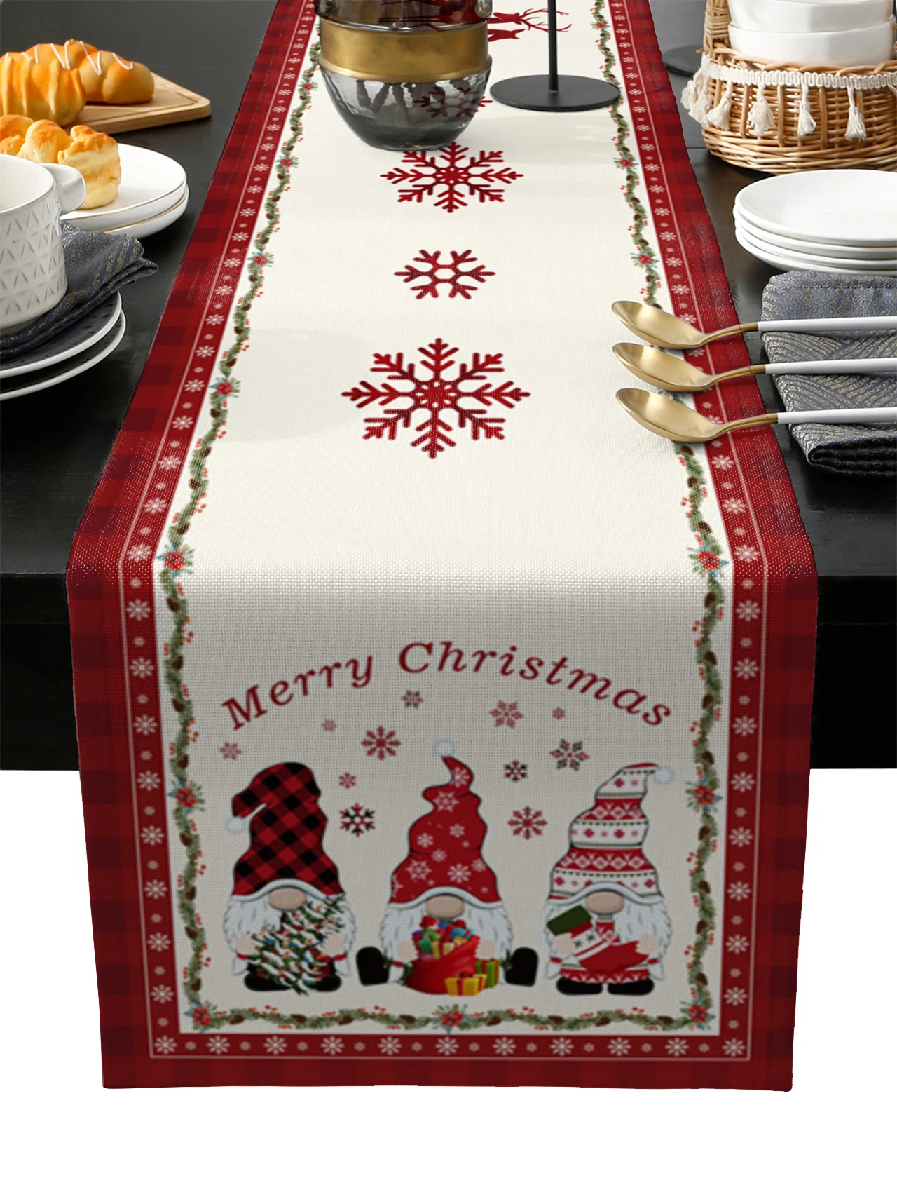 

Christmas Gnome Table Runner Wedding Festival Table Decoration Home Decor Kitchen Table Runners Placemats