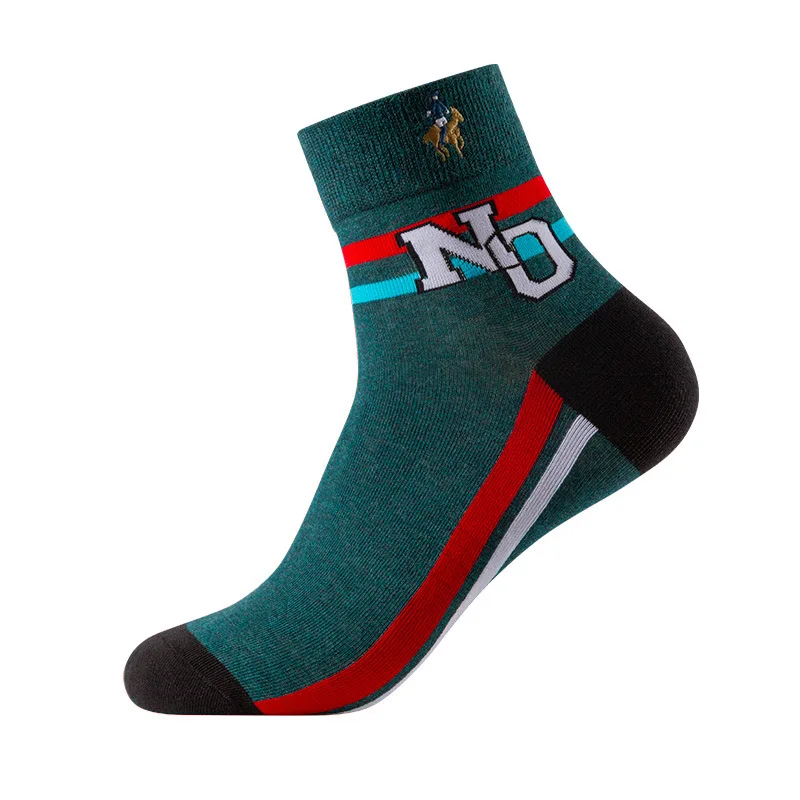 2022 Autumn Winter New Four Seasons Short Tube 5 Pairs Socks Combed Cotton Moisture Breathable Casual Men Socks