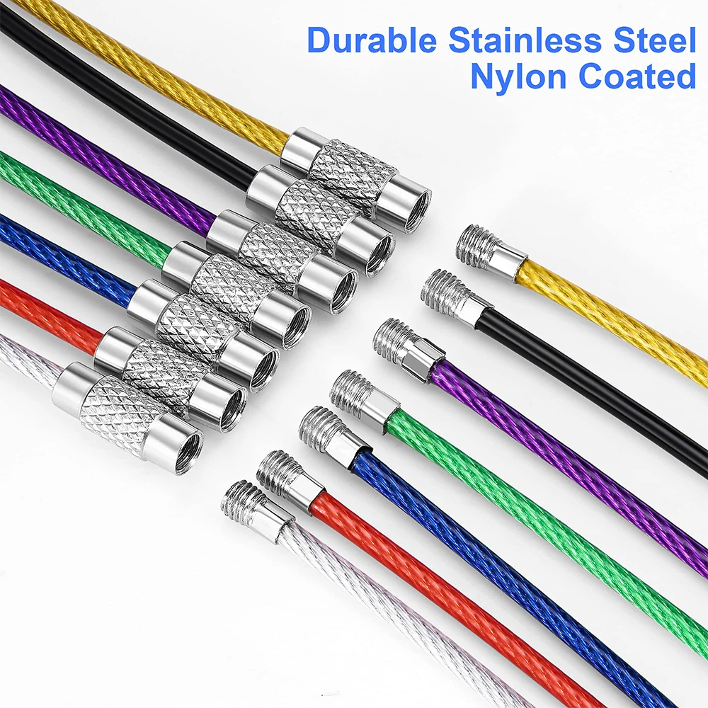 Брелок для ключей 5-10 шт. 2 мм из стальной проволоки с ПВХ покрытием ярлыки багажа