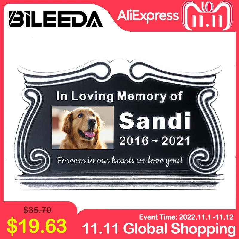 

Acrylic Pet Memorial Plaque With Photo Garden Sign Plate for The Loss of a Pets Dog Cat Grave Decorations