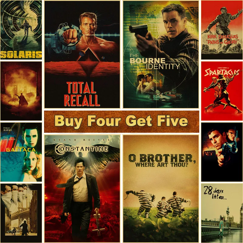 

Various Classic Movie Retro Posters Vintage Kraft Paper Poster and Prints Home Decoration Room Wall Art Painting Bedroom Decor