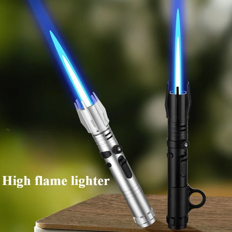 Уличная ветрозащитная газовая зажигалка с высоким пламенем металлическая