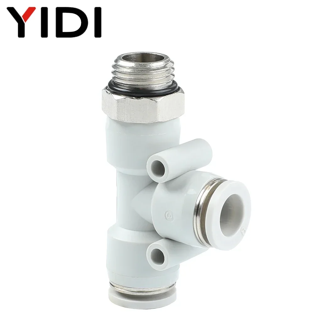 5/10 шт. пневматический тройник с резьбой G наружной воздушный шланг трубчатый