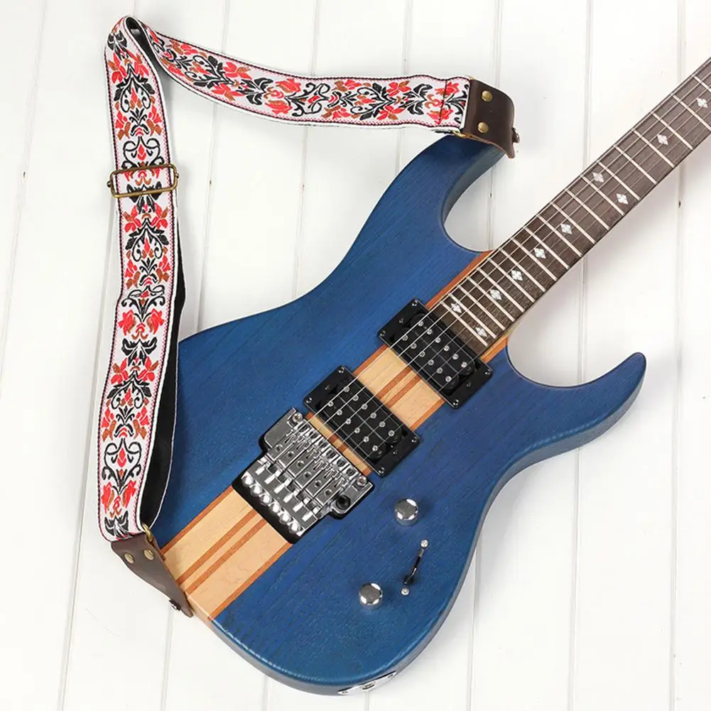 

Embroidery Pattern Guitar Straps Length Adjustable Belt with Strap Buckle Acoustic Guitar Bass Musical Instrument Accessories