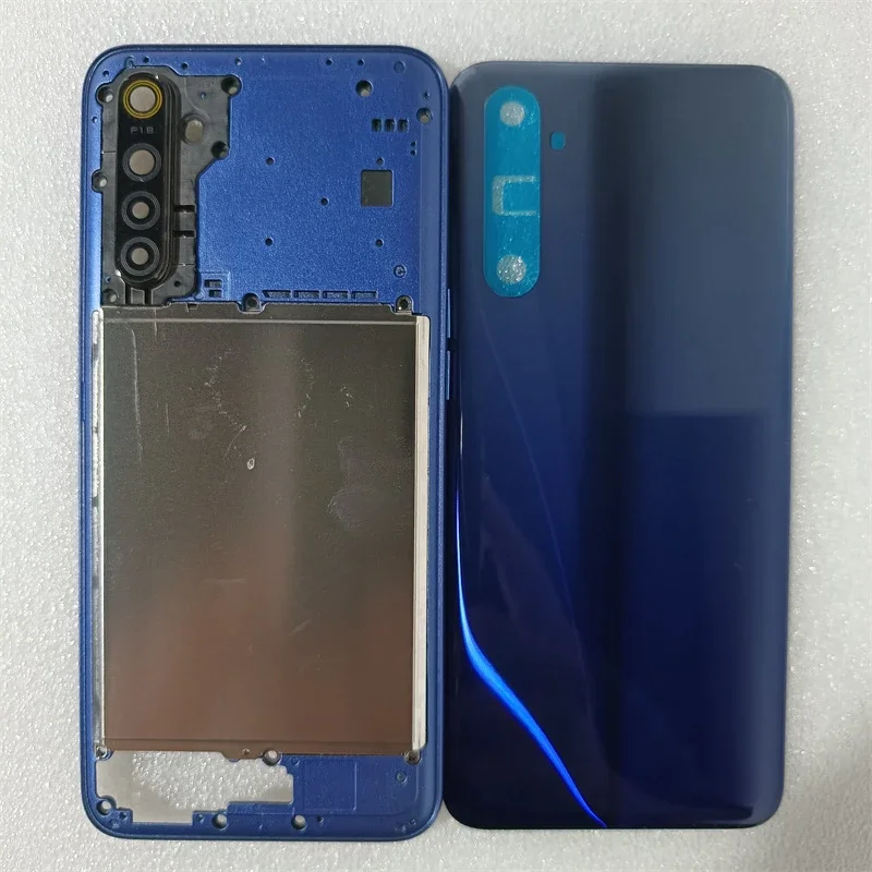 Для Realme 6 RMX2001 полный корпус средняя рамка + задняя крышка аккумулятора дверь с