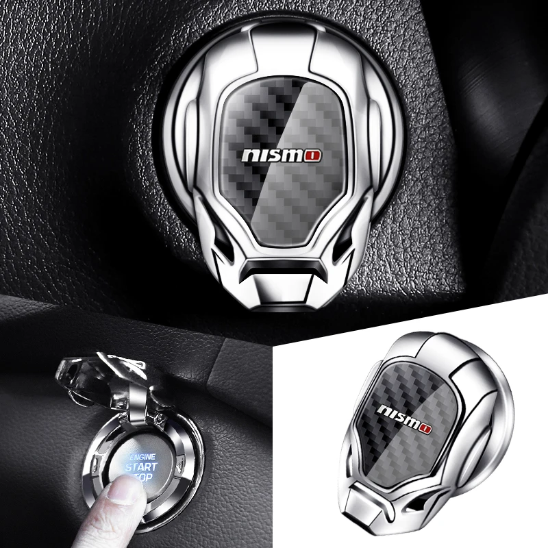 Car One-click Start Button Engine Protective Cover For Nismo Nissan Embiem Qashqai Juke Leaf Micra NOTE Patrol X-TRAIL Pulsar