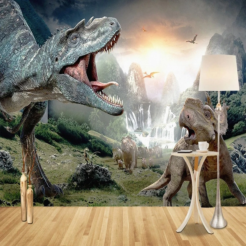 

Фотообои Европейский 3D оригинальный пейзаж динозавр Луна Фреска детская спальня фон домашний декор настенная живопись фреска