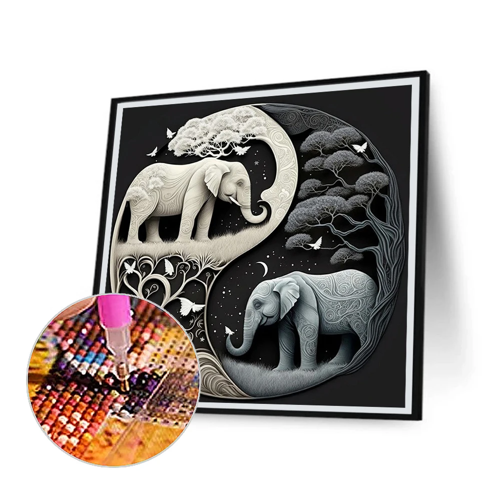 

5D DIY Diamond Painting Tai Chi Animal Kit Full Round Drill Home Office Decoration Art Craft Diamond Rhinestones Painting Stitch