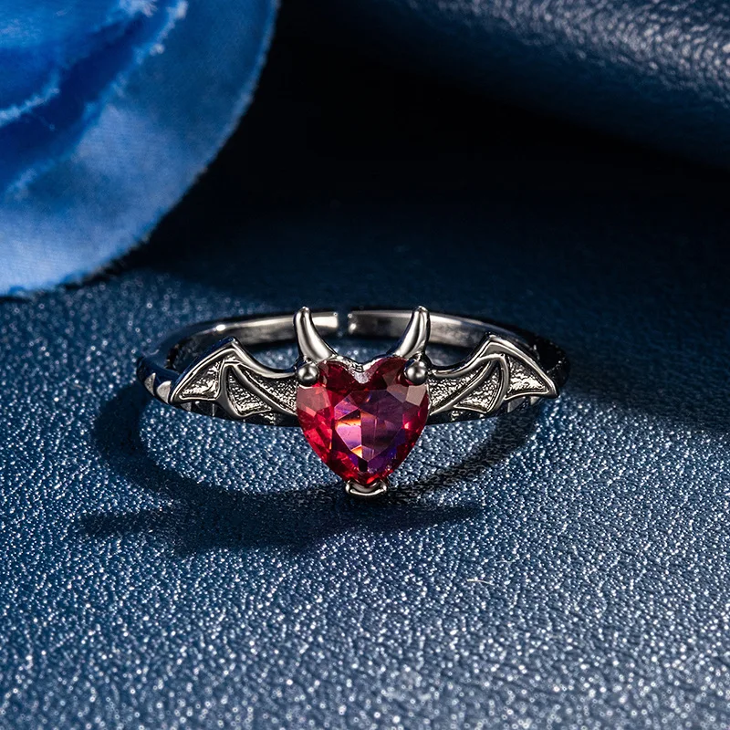 Дракулаура летучая мышь кольцо Женские Ювелирные изделия сердце мода стиль