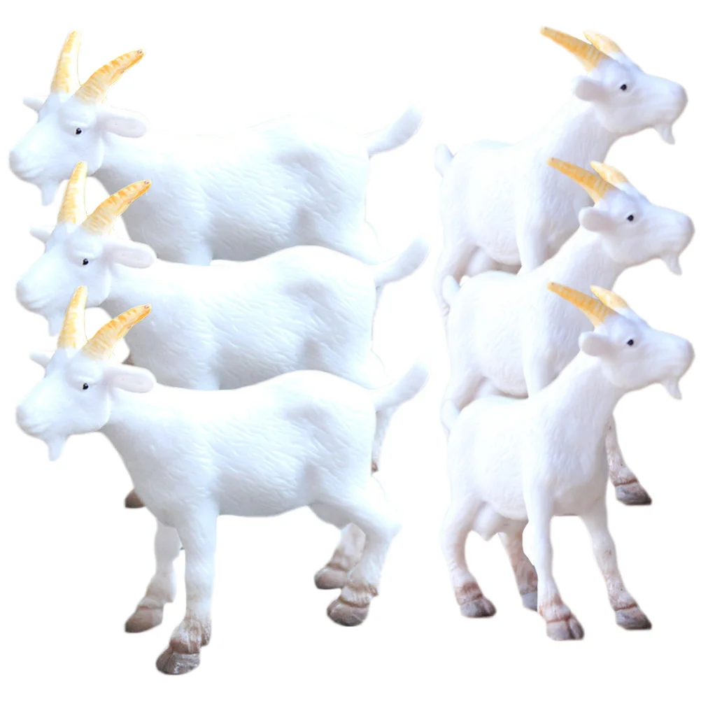 

6 Pcs Bedroom Decore Small Animal Goat Model Modeling Bling Crafts Pvc Lawn Statues