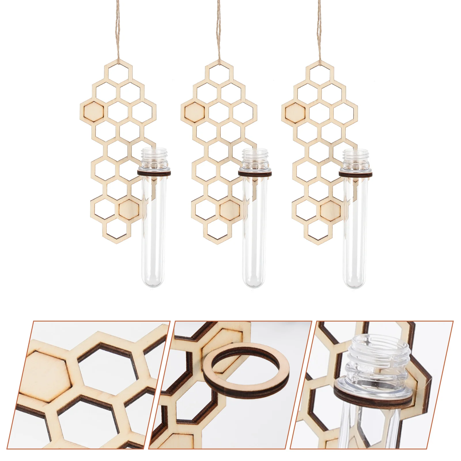

Hanging Test Tube Planter Vase Terrarium Wall Propagation Hydroponic Planters Trellis Station Propogation Air Flower Tubes Wood