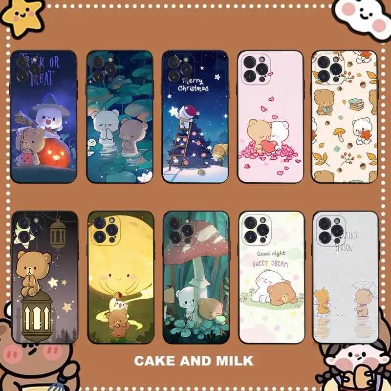 

Cute Cartoon Milk Bear Phone Case for iPhone 11 12 13 mini pro XS MAX 8 7 6 6S Plus X 5S SE 2020 XR case