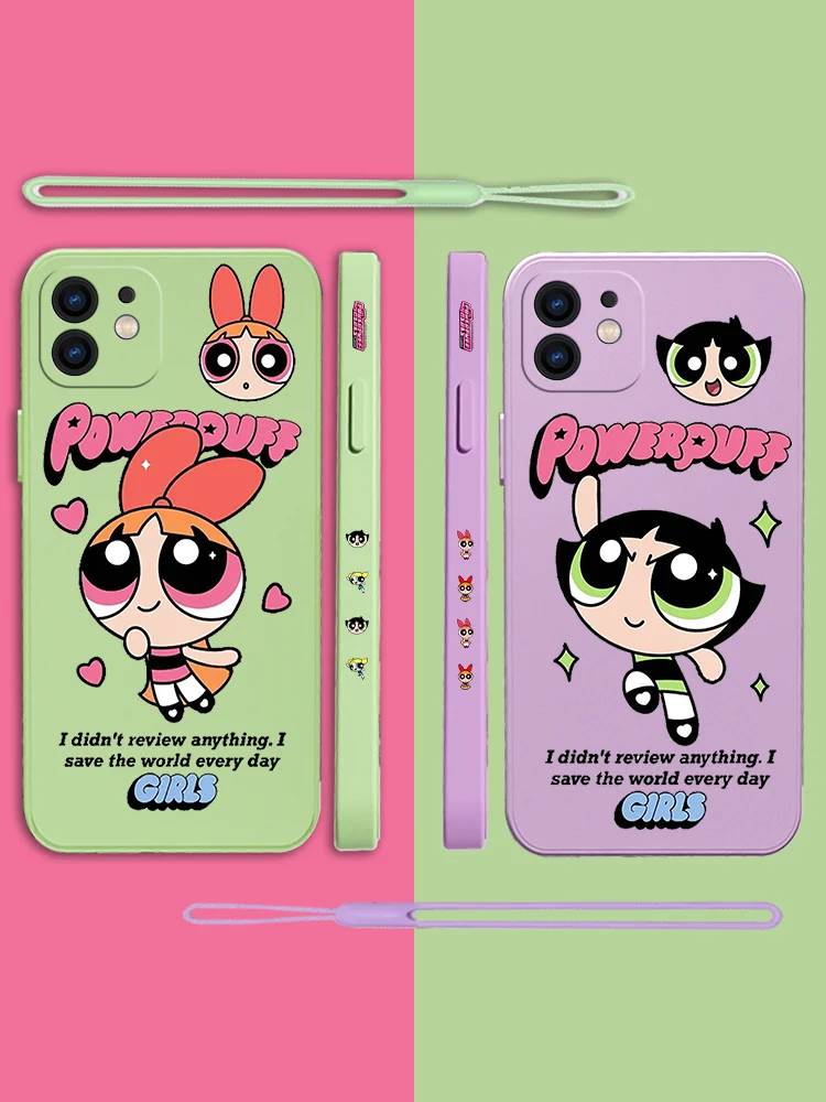 

The Powerpuff Girls Phone Case For Xiaomi Redmi Note 12 11 11T 10 10S 9 Pro Plus 10C 9A 9C 9T K40 K50 K60 4G 5G With Hand Strap