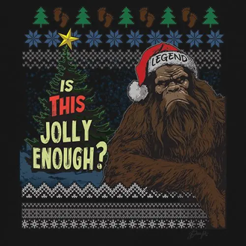 Рождественская женская футболка с длинным рукавом Jolly Enough Bigfoot Sasquatch