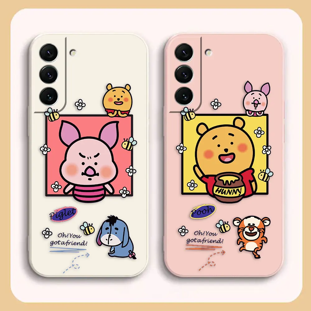 

Piglet Tigger Winnie The Pooh Case For Samsung S23 S22 S21 S20 FE S11 S11E S10 S10E S9 S30 Ultra Plus 4G 5G Colour Liquid Case