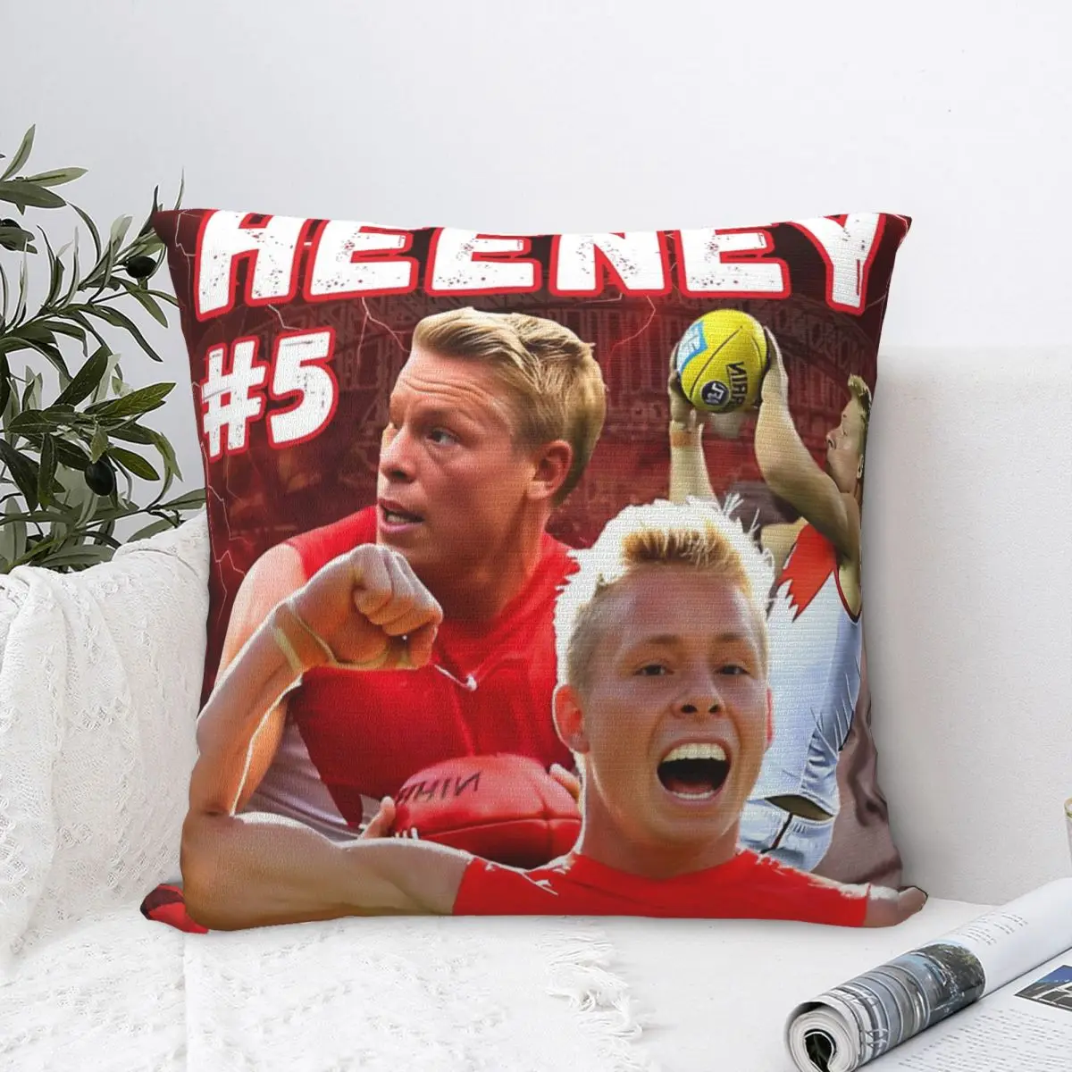 Isaac Heeney Sydney Swans AFL Footy Player Aussie Rules наволочка большой размер декоративная