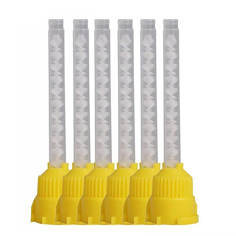 

50/100pcs Disposable Silicone Rubber Mixing Head 1:1 Dental Materials Dentistry Silicone Rubber Gun Conveying Mixing Head