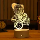 Детский ночник 3D светодиодный ночник креативный Настольный прикроватный светильник Романтический светсветильник льник в форме сердца медведя для детей для девочек украшение для дома подарочная коробка