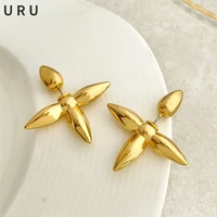 s925 needle modern jewelry geometric earrings popular style simply thick plated golden silvery color women earrings gifts