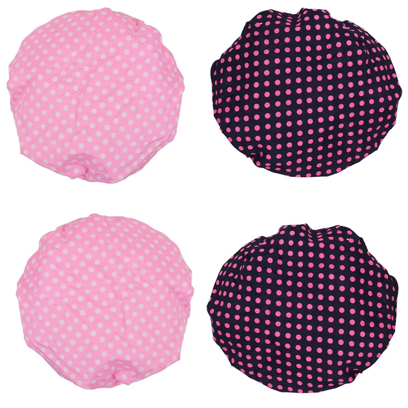 

4 шт., Водонепроницаемые двухслойные головные уборы для душа