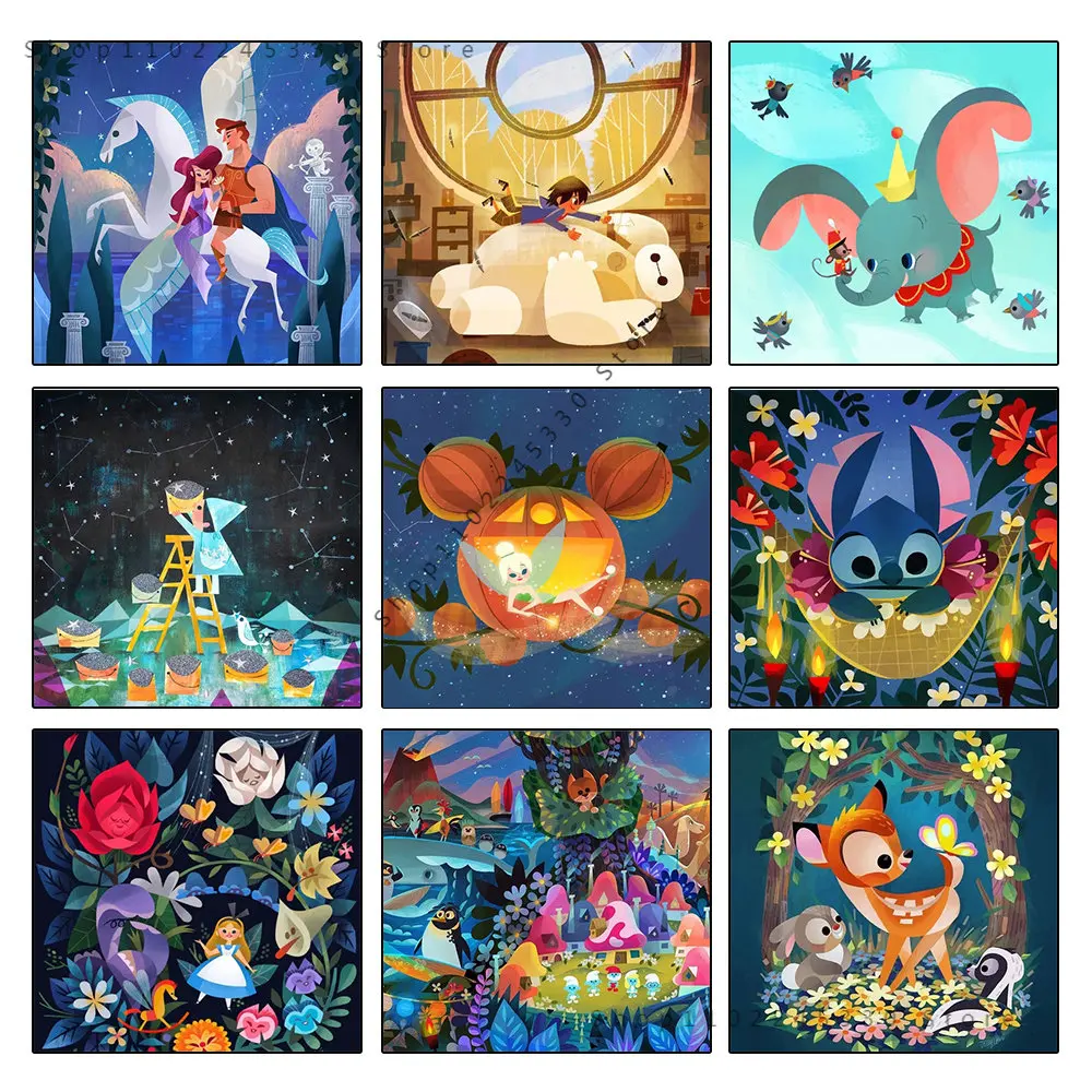 

Распродажа картин на холсте Disney, Мультяшные настенные картины на тему латте, кофе, Детские Подарочные плакаты и принты для гостиной, домашний декор