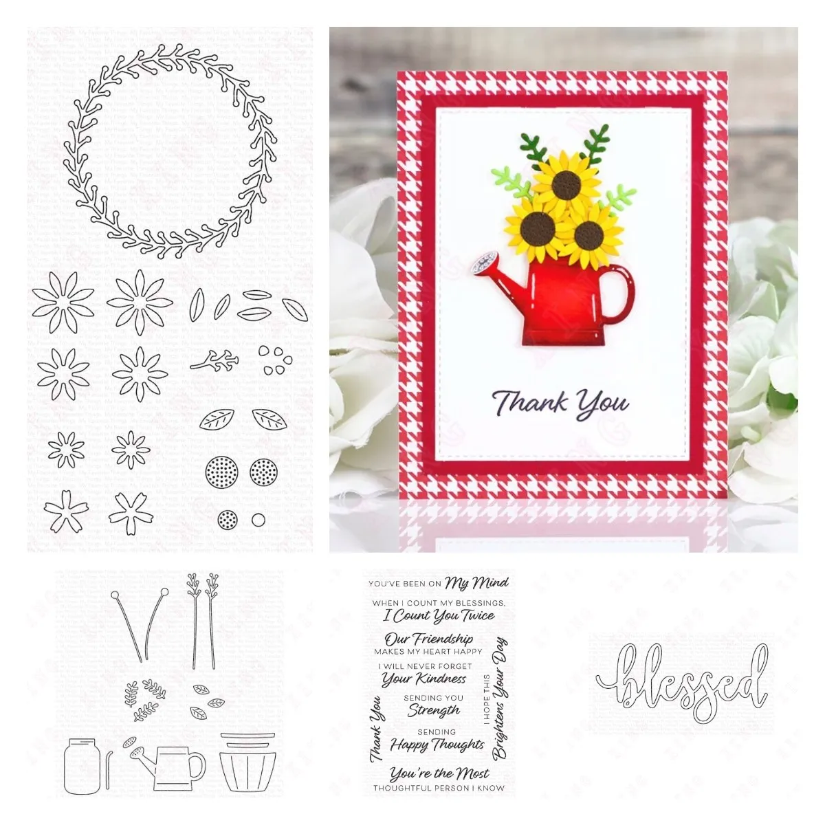 

New Diy Scrapbook Deco Embossing Template Metal Cutting Dies Stamps Greetings Sunflower Wreath Farmhouse Foundations Blessed Die