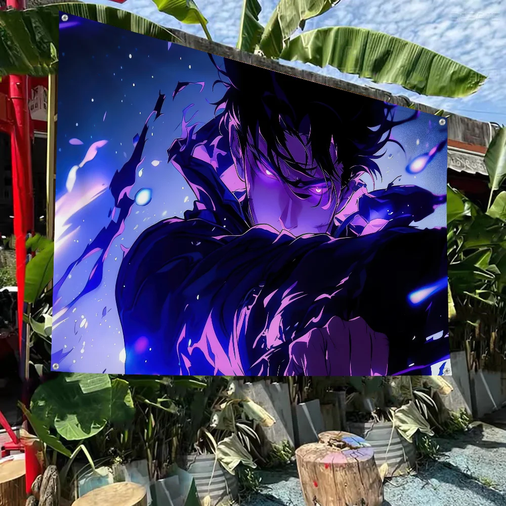 Горячая Соло аниме Leve-Ling флаг короткий плюшевый для пикника атмосфера домашнее