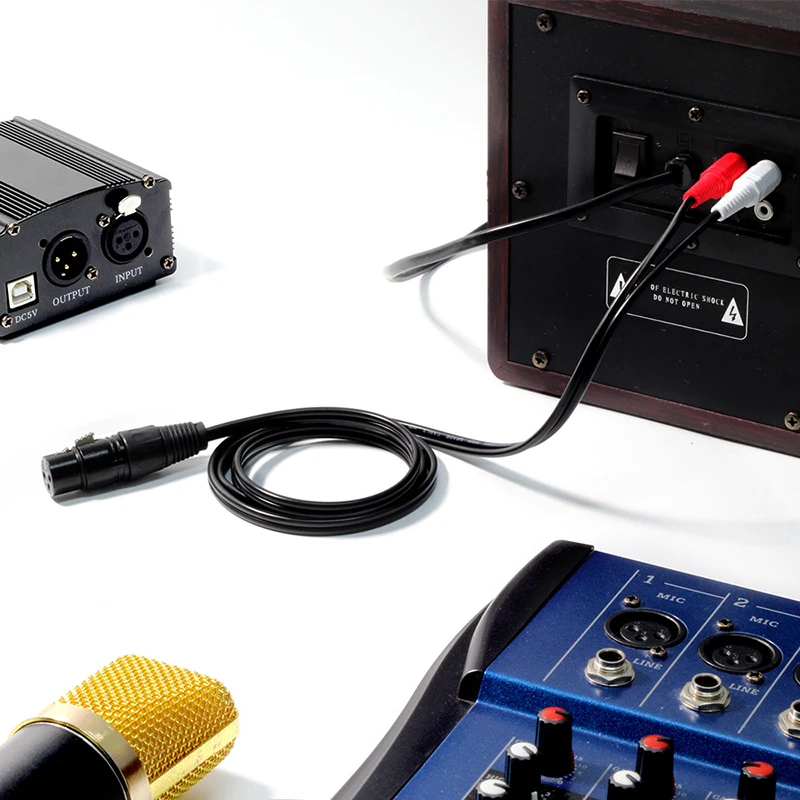 XLR 3Pin папа-2 x Phono RCA Plug адаптер Y разделитель соединительный кабель 1 папа-Двойной