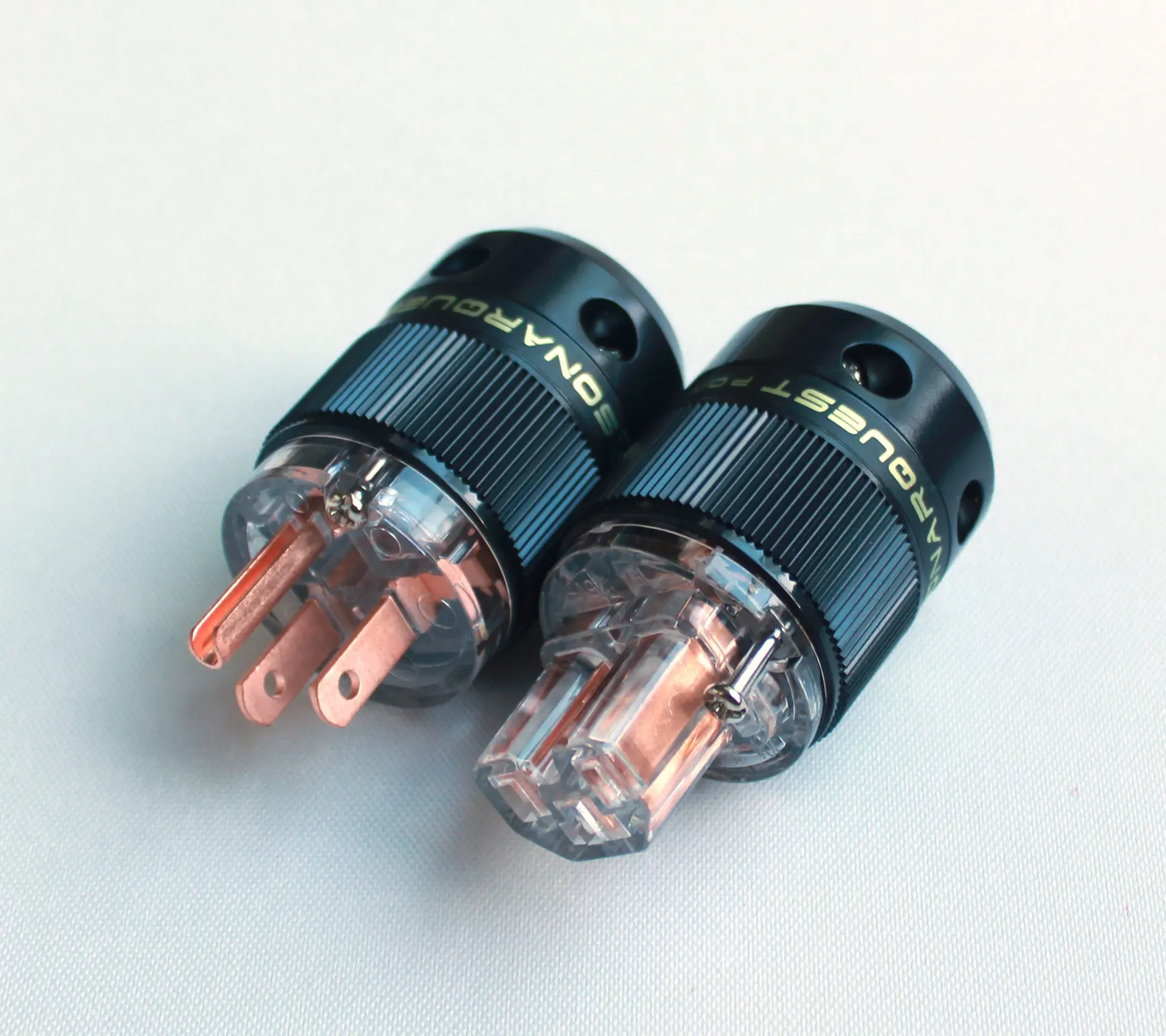 SONARQUEST Power Plug SE-RP(T) + SE-RC(T) Red Copper HIFI US Male & Female IEC High Quality Diy Connector