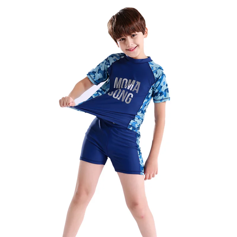 

6-16T Boys Surfing Swimsuit Children Camouflage Beach Swimwear Two Pieces Sports Diving Bathing Suit Swimming Kids