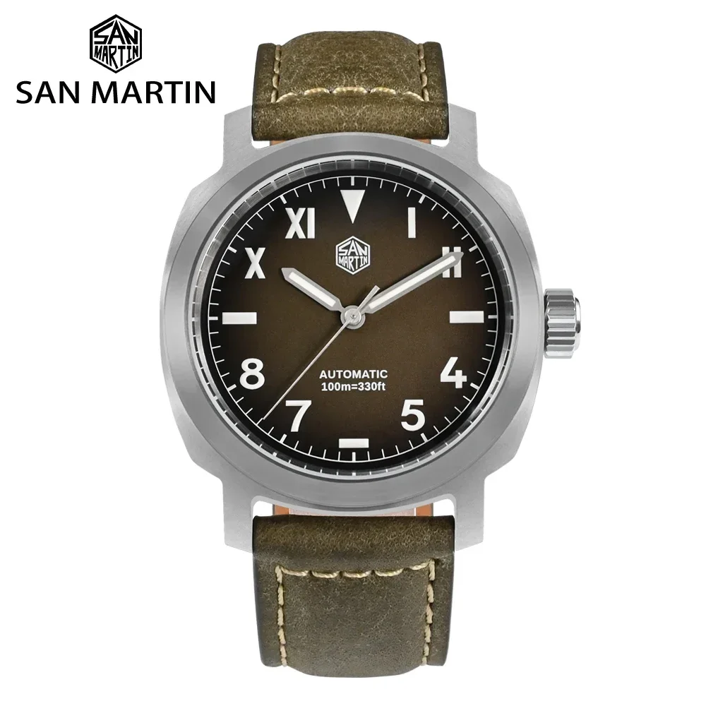 Фото San Martin SN0065 Мужские часы YN55A Механизм с сапфировым стеклом BGW-9 Светящийся градиент Коричневый циферблат 40 мм Автоматические механические часы №2