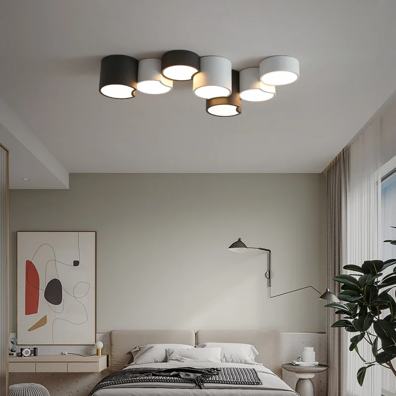 

Modern Combination Ceiling Lamp for Bedroom, Living Room,Black White,Flush Mount Ceiling Lamp Home Decor Lights Indoor Lighting