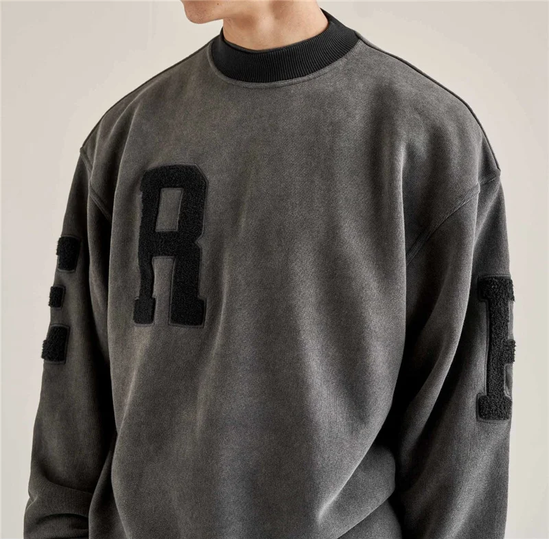 

Men Women 1:1 Best Quality Crewneck Patchwork Letter Towel Embroidery Hoodie Vintage Represent Sweatshirts