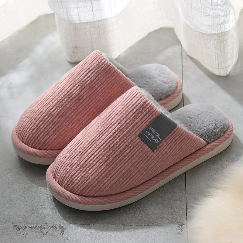 Cotton Slippers In Winter Women's Thick-soled Anti-slip Couples Home Warm Home Plush Cotton Slippers Warm Slippers